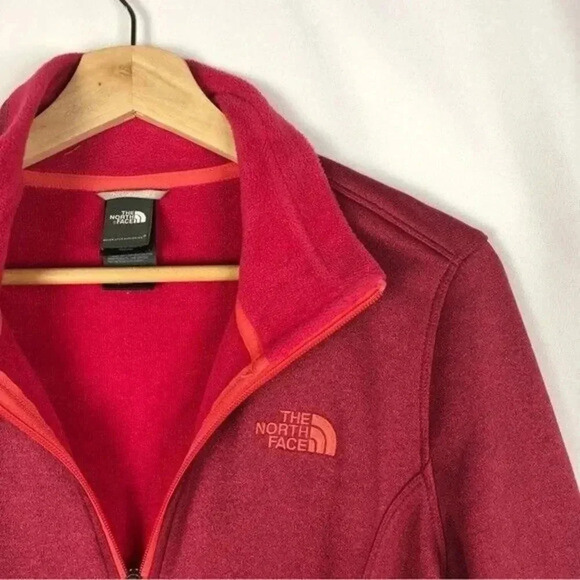 The North Face Heathered Red Agave Full Zip Fleece Jacket M - Picture 4 of 5